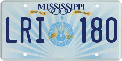 MS license plate LRI180