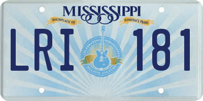 MS license plate LRI181