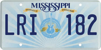 MS license plate LRI182