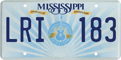 MS license plate LRI183