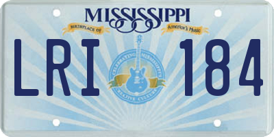 MS license plate LRI184