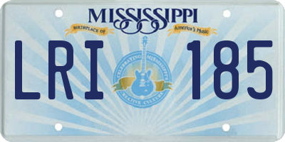 MS license plate LRI185