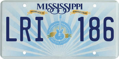 MS license plate LRI186