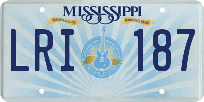 MS license plate LRI187