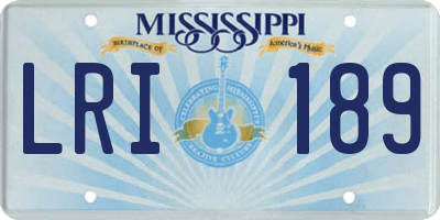 MS license plate LRI189