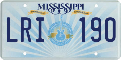 MS license plate LRI190