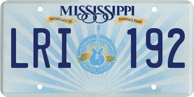MS license plate LRI192