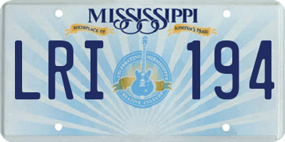 MS license plate LRI194