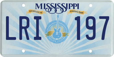 MS license plate LRI197