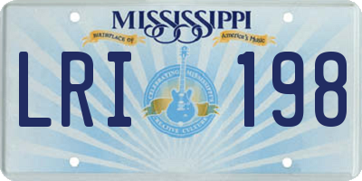 MS license plate LRI198