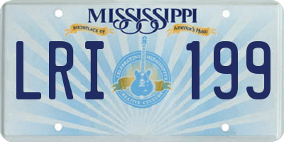 MS license plate LRI199