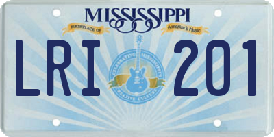 MS license plate LRI201