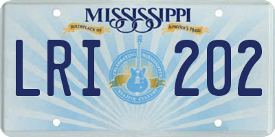 MS license plate LRI202