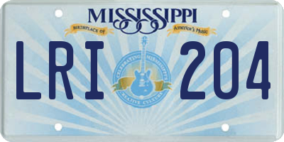 MS license plate LRI204