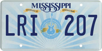 MS license plate LRI207