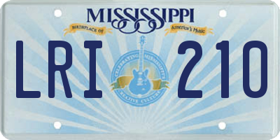 MS license plate LRI210