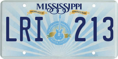 MS license plate LRI213