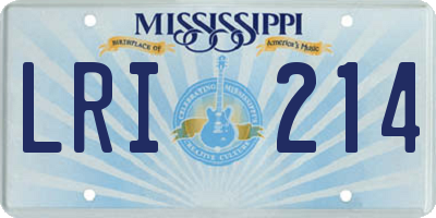 MS license plate LRI214