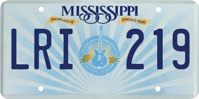 MS license plate LRI219