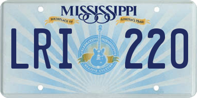 MS license plate LRI220