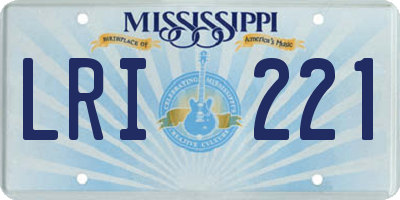 MS license plate LRI221