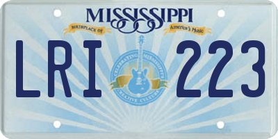 MS license plate LRI223