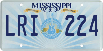 MS license plate LRI224