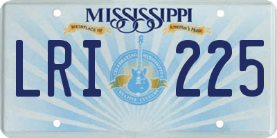 MS license plate LRI225