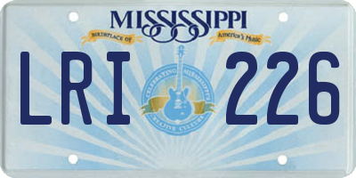 MS license plate LRI226