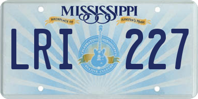 MS license plate LRI227