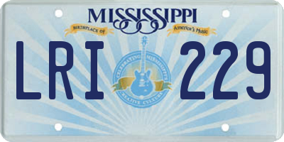 MS license plate LRI229