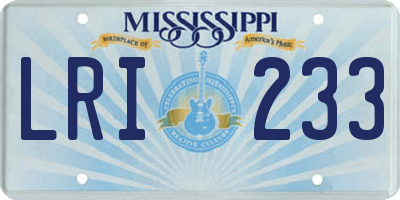 MS license plate LRI233