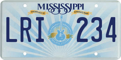 MS license plate LRI234
