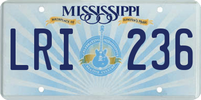 MS license plate LRI236