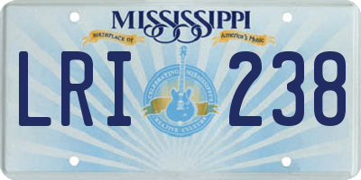 MS license plate LRI238