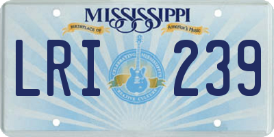 MS license plate LRI239