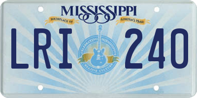 MS license plate LRI240