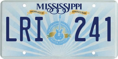MS license plate LRI241