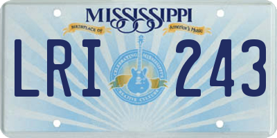 MS license plate LRI243
