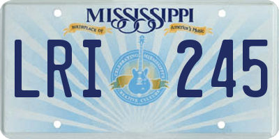MS license plate LRI245