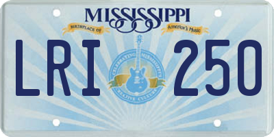 MS license plate LRI250
