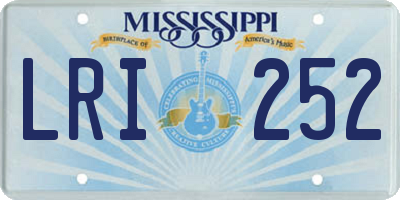 MS license plate LRI252