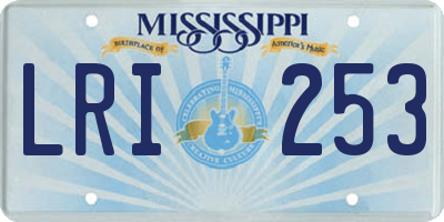 MS license plate LRI253