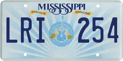MS license plate LRI254