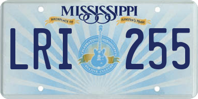 MS license plate LRI255
