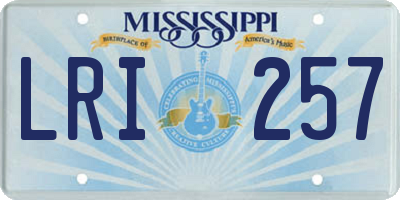 MS license plate LRI257