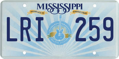MS license plate LRI259
