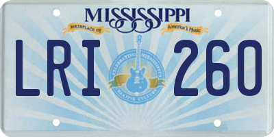 MS license plate LRI260