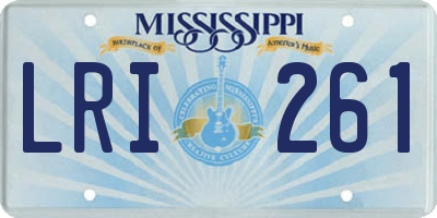 MS license plate LRI261