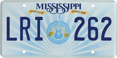 MS license plate LRI262